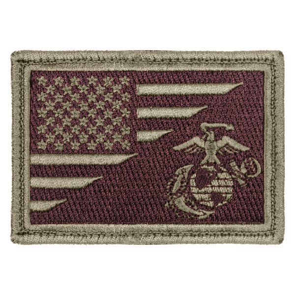Rothco® - U.S. Flag/USMC Globe and Anchor 3.375" x 2.375" Olive Drab/Brown Embroidered Morale Patch