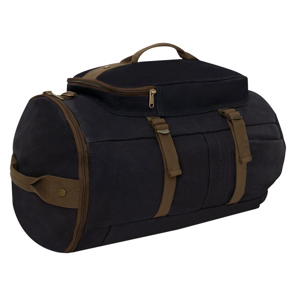 Rothco® - Convertible Black / Brown Convertible Canvas Duffle/Backpack