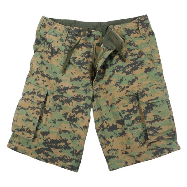 Rothco® - Vintage Men's Small Woodland Digital Camo Paratrooper Cargo Shorts