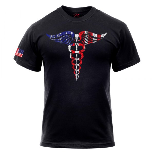 Rothco® - Caduceus Medical Symbol Men's Medium Black T-Shirt