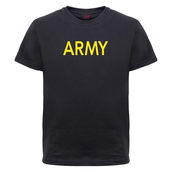Rothco® - Kid's Medium Black Army Physical Training T-Shirt