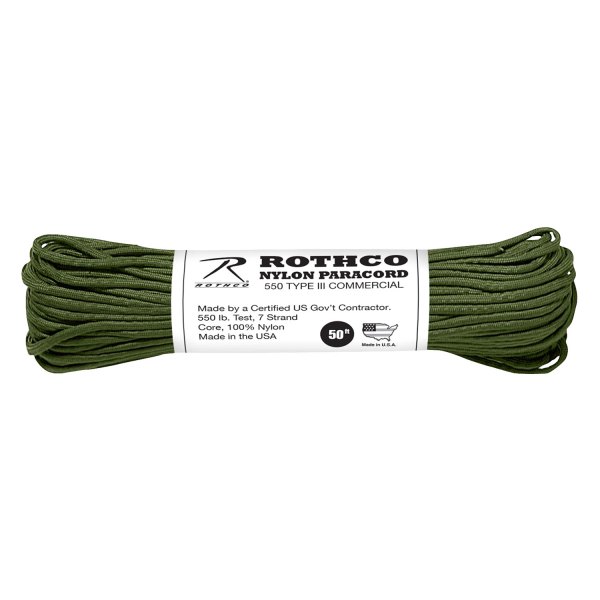 Rothco® - Type III™ 50' 550 lb Olive Drab Nylon Paracord
