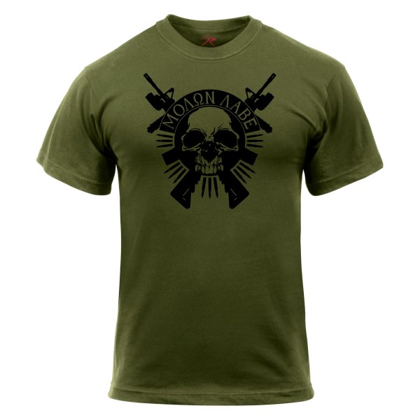 Rothco® - Molon Labe Skull Men's Large Olive Drab T-Shirt