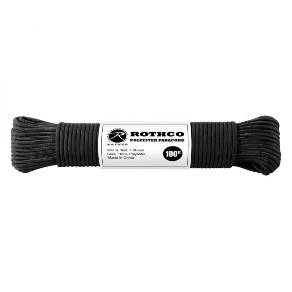 Rothco® - 50' Black Polyester Paracord