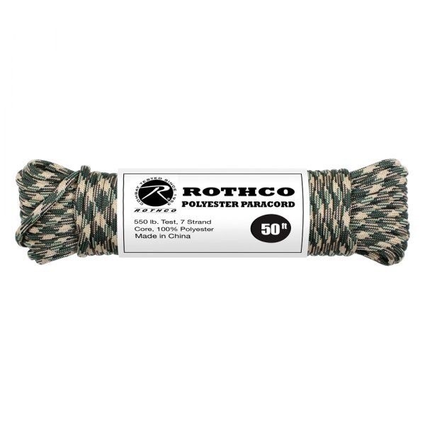 Rothco® - 50' Woodland Camo Polyester Paracord