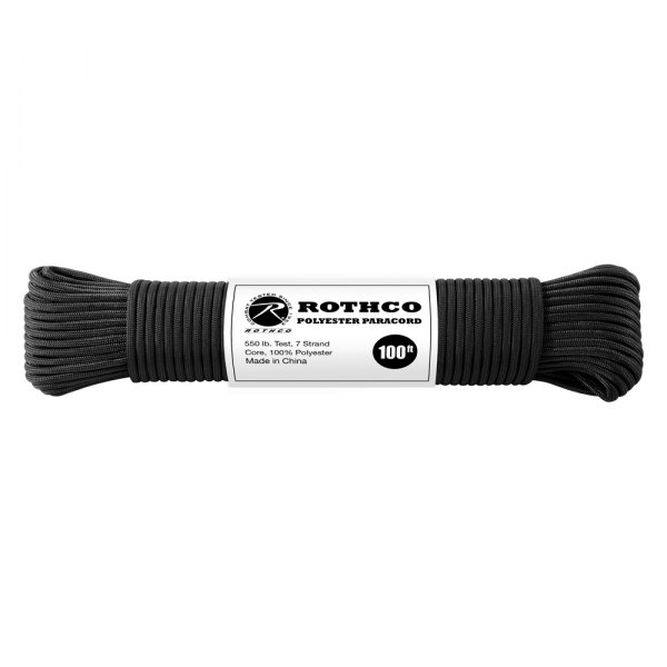 Rothco® - 100' Black Polyester Paracord
