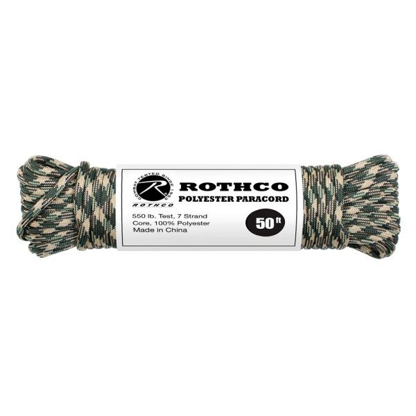 Rothco® - 100' Woodland Camo Polyester Paracord