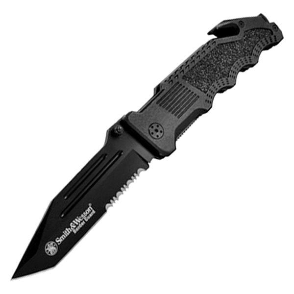 Rothco® - Smith & Wesson™ Border Guard 4.4" Tanto Serrated Folding Knife