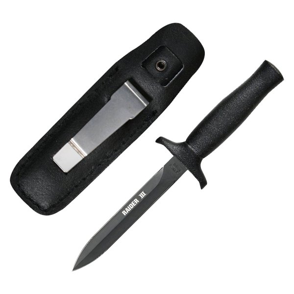 Rothco® - Raider III 3.75" Black Spear Point Fixed Knife with Sheath