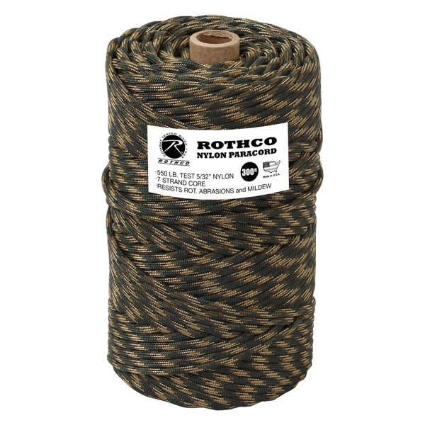 Rothco® - 300' Woodland Camo Nylon Paracord Tube