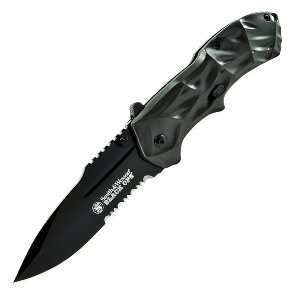 Rothco® - Smith & Wesson™ Black Ops 3.4" Drop Point Serrated Automatic Knife