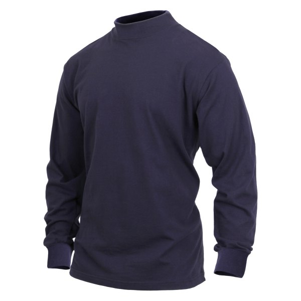 blue mock turtleneck