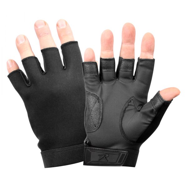 Rothco® - XX-Large Black Fingerless Stretch Fabric Duty Gloves