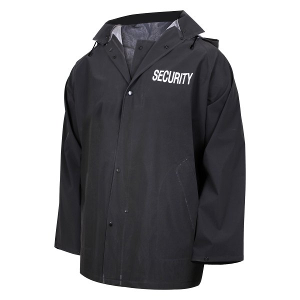 Rothco® - SECURITY Men's Small Black Rain Jacket