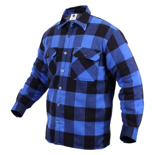 Rothco® - Men's Buffalo Large Blue Sherpa Lined Plaid Flannel Long Sleeve Shirt