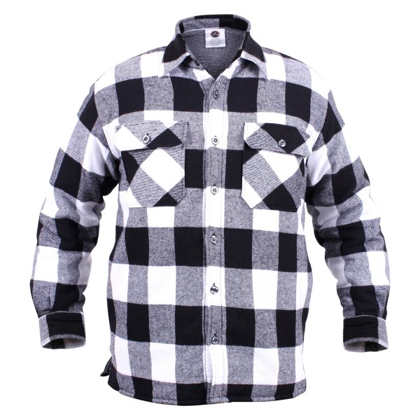 Rothco® - Men's Buffalo Large White Sherpa Lined Plaid Flannel Long Sleeve Shirt