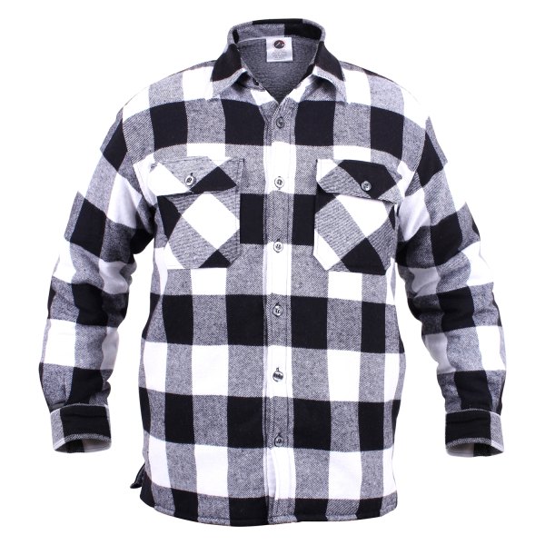 Rothco® - Men's Buffalo Small White Sherpa Lined Plaid Flannel Long Sleeve Shirt