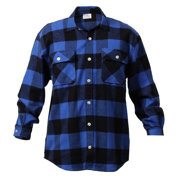 Rothco® - Men's Buffalo 5X-Large Blue Plaid Flannel Long Sleeve Shirt