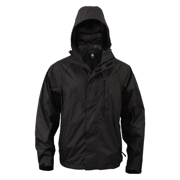 Rothco® - Men's Small Black Packable Rain Jacket