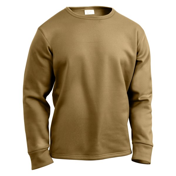 Rothco® - ECWCS Men's Small AR 670-1 Coyote Brown Poly Crew Neck Top