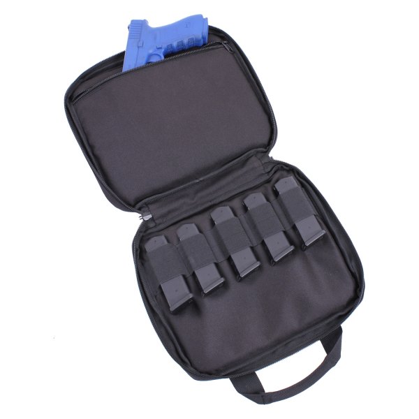 Rothco® - 11.5" x 9.5" x 1.5" Black 600D Polyester/PVC Double Pistol Soft Case