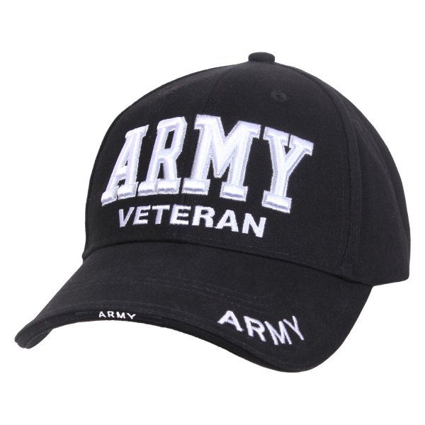 Rothco® - ARMY Veteran Deluxe Black Low Profile Cap