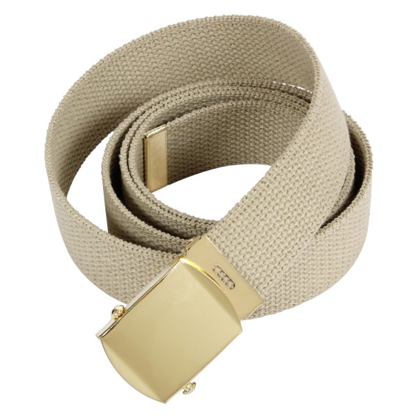 Rothco® - Military 54" Khaki Web Belt with Gold Buckle