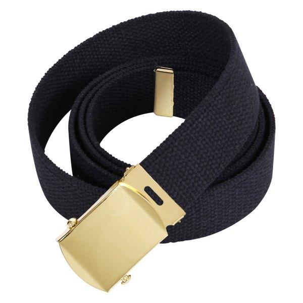 Rothco® - Military 44" Black Web Belt with Gold Buckle