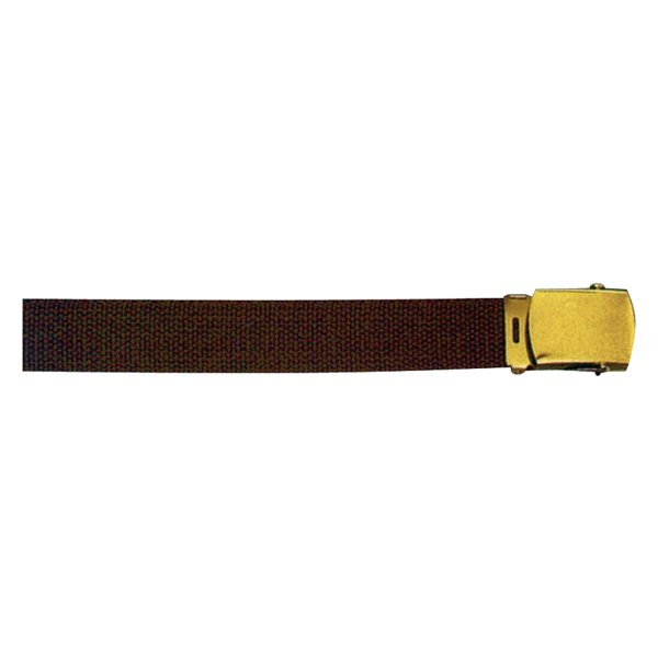 Rothco® - Military 44" Brown Web Belt with Gold Buckle