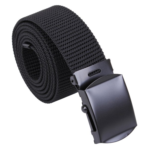 Rothco® - 44" Black Nylon Web Belt with Black Buckle