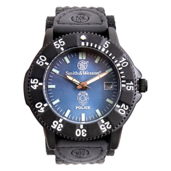 Rothco® - Smith & Wesson™ Round Black Polymer Watch with Black Nylon Band