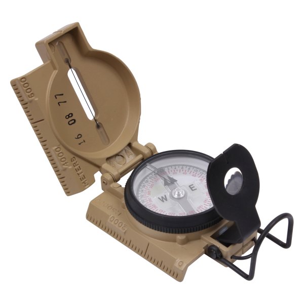 Rothco® - Cammenga G.I. Military Coyote Brown Phosphorescent Lensatic Compass