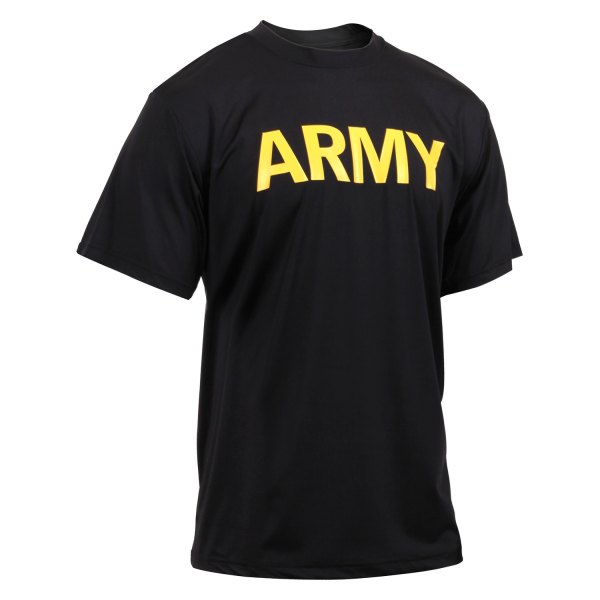 Rothco® - ARMY Men's Medium Black Physical Training T-Shirt