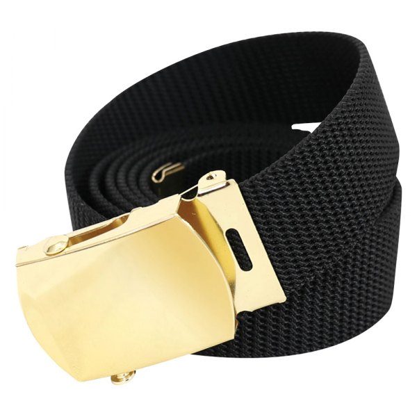 Rothco® - 54" Black Nylon Web Belt with Gold Buckle