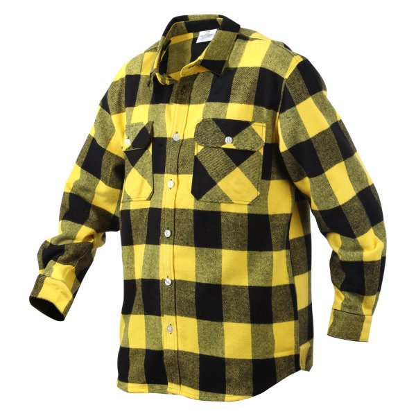 Rothco® - Men's Buffalo Large Yellow Plaid Flannel Long Sleeve Shirt
