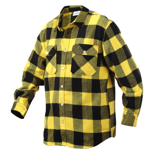 Rothco® - Men's Buffalo Medium Yellow Plaid Flannel Long Sleeve Shirt