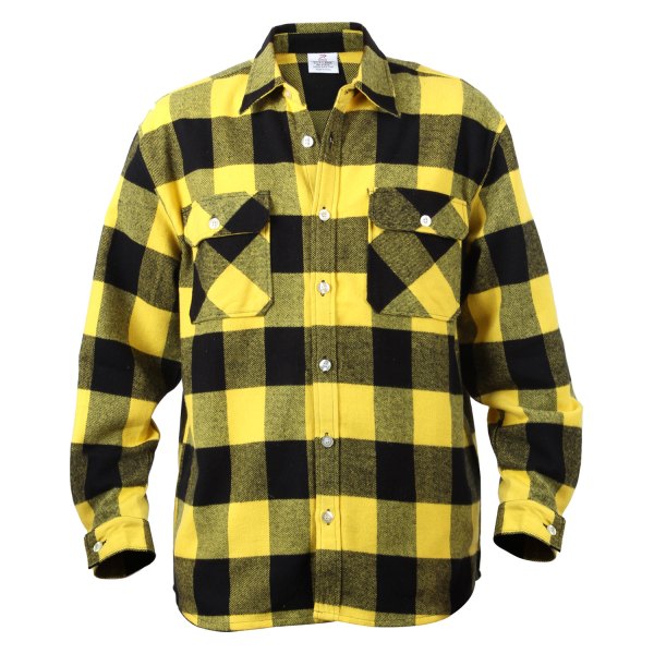 Rothco® - Men's Buffalo XX-Large Yellow Plaid Flannel Long Sleeve Shirt