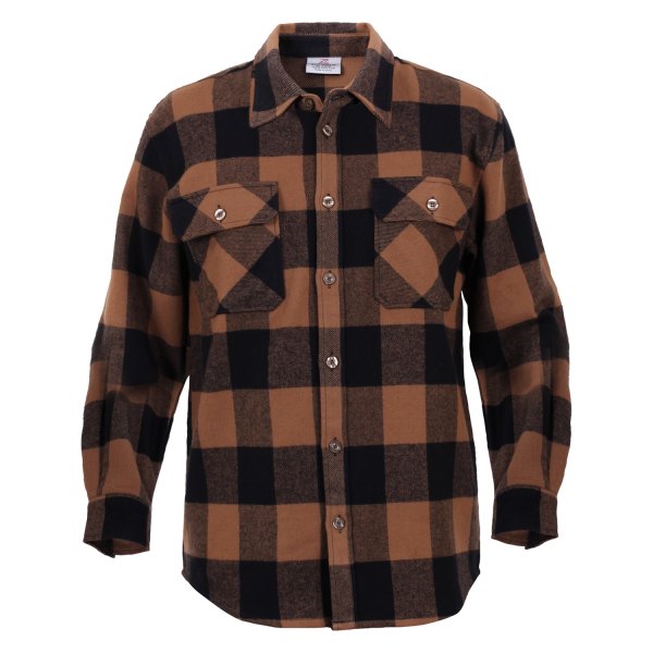 Rothco® - Men's Buffalo XX-Large Brown Plaid Flannel Long Sleeve Shirt