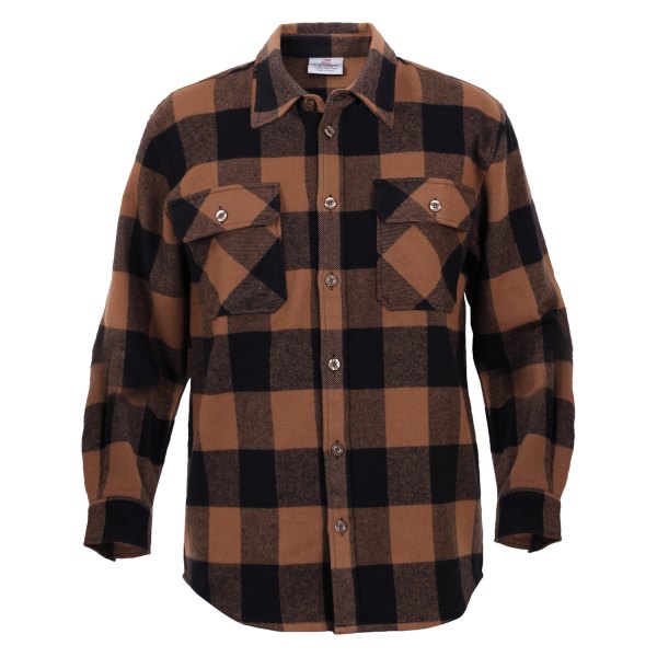 Rothco® - Men's Buffalo 4X-Large Brown Plaid Flannel Long Sleeve Shirt