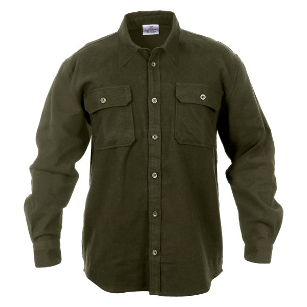 Rothco® - Men's 3X-Large Olive Drab Solid Flannel Long Sleeve Shirt