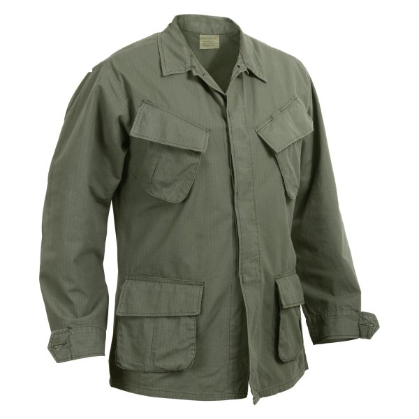 Rothco® - Vintage Vietnam Men's XX-Large Olive Drab Ripstop Long Sleeve Fatigue Shirt