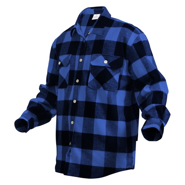 Rothco® - Men's Buffalo Large Blue Plaid Flannel Long Sleeve Shirt