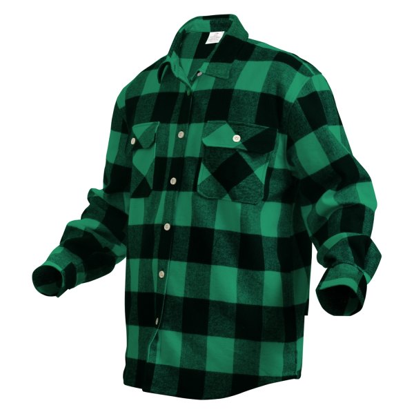 Rothco® - Men's Buffalo Large Green Plaid Flannel Long Sleeve Shirt