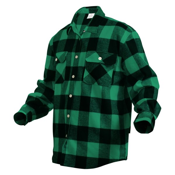 Rothco® - Men's Buffalo Medium Green Plaid Flannel Long Sleeve Shirt
