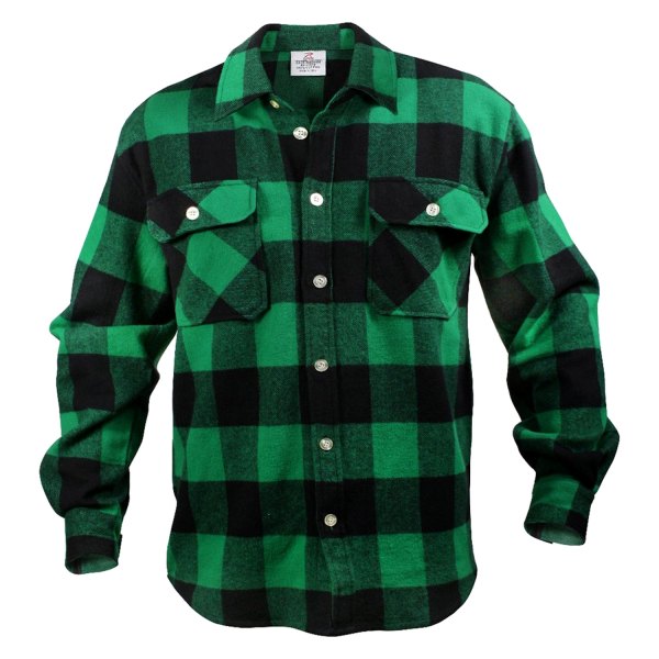 Rothco® - Men's Buffalo XX-Large Green Plaid Flannel Long Sleeve Shirt