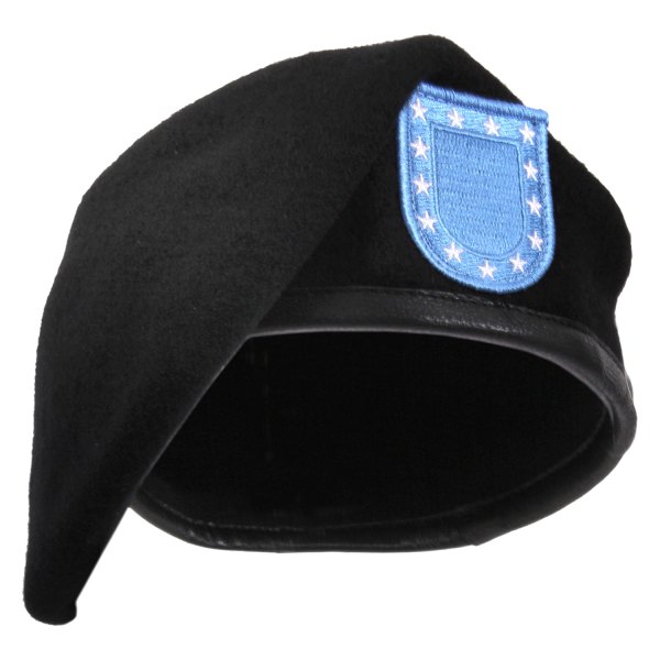 Rothco® - 7-1/2 Black Inspection Ready Beret with Blue Flash