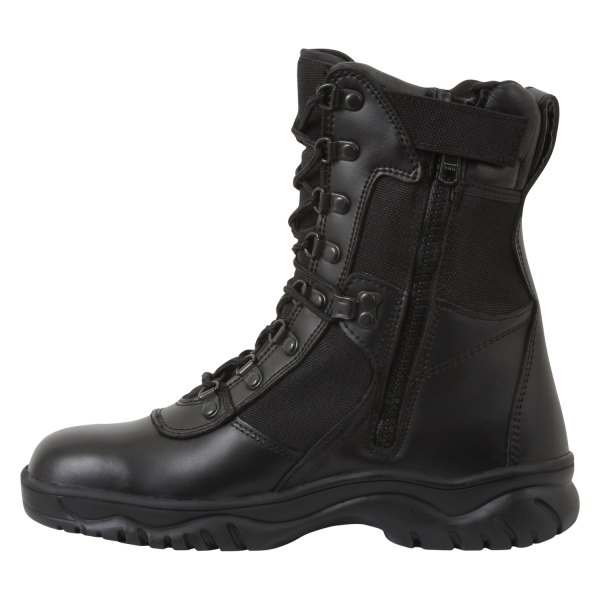 Rothco® - forced Entry Tactical Men's 10.5 Black 8" Boots with Side Zip