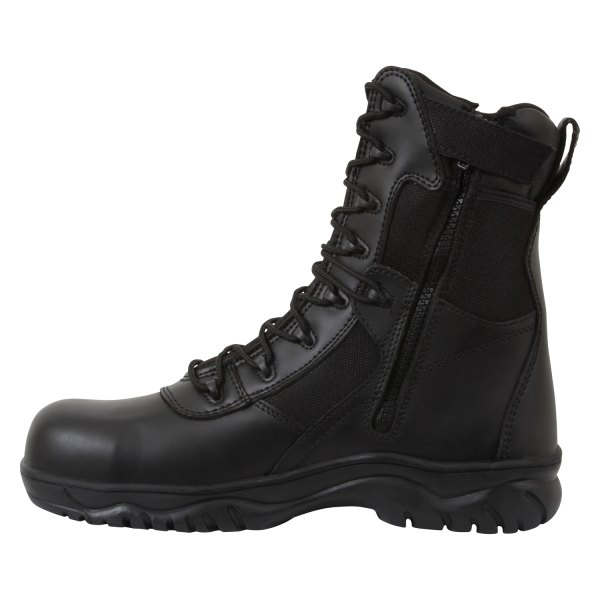 Rothco® - forced Entry Tactical Men's 10.5 Black 8" Boots with Side Zip and Composite Toe