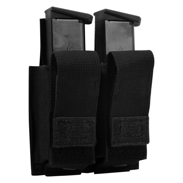 Rothco® - 4" x 5.5" Black MOLLE Double Pistol Mag Tactical Pouch with Insert