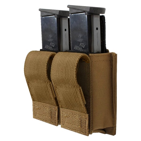 Rothco® - 4" x 5.5" Coyote Brown MOLLE Double Pistol Mag Tactical Pouch with Insert